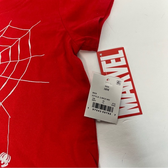 Marvel Red Spider-Man Baby Boys Short Sleeve Graphic Print T-shirt Size 18M New! - Picture 6 of 6